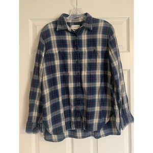Denim & Supply Ralph Lauren Women's M Button-Down Shirt ~ Blue Plaid 100% Cotton